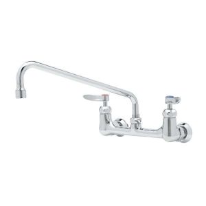 T&S B-0231-EE-CR Double Pantry Faucet, 8 Inch, Wall Mt., Ceramas, 12 Inch Swing Nozzle | AV3NDQ