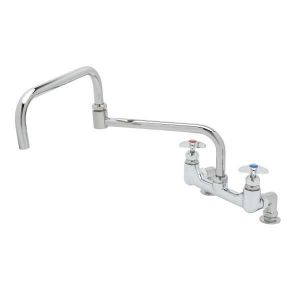 T&S B-0295 Mixing Faucet, 8 Inch Deck Mount, 24 Inch Double-Joint Swing Nozzle, Inlets | AV3NJJ