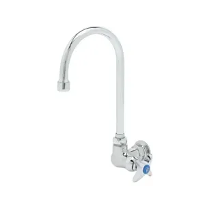 T&S B-0312 Single Pantry Faucet, Wall Mount, Swivel Gooseneck, Four-Arm Handle | AV3NMG