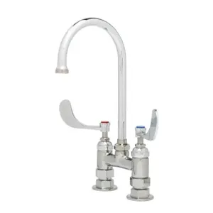 T&S B-0324-04 Medical Faucet, Deck Mt., 4 Inch Centers, Swivel/Rigid Gooseneck | AV3NNK