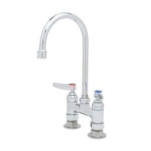 T&S B-0325-NPL Pantry Faucet, Deck Mount, Swivel Gooseneck, Lever Handles And Supply Kit | AV3NNX