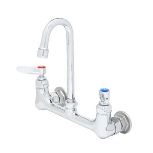 T&S B-0330-01 Double Pantry Faucet, Wall Mt., 8 Inch Centers, 2 7/8 Inch S/R Gooseneck | AV3NPH