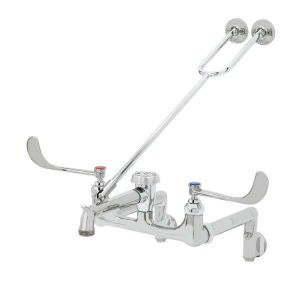 T&S B-0655-04 Service Sink Faucet, 8 Inch Centers, Adjustable Arms, Integral Stops, Top Brace | AV3PCD