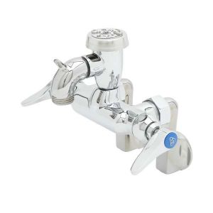 T&S B-0670-01 Service Sink Faucet, Wall Mt., Adjustable Centers, Vac. Breaker, Pail Hook | AV3PER