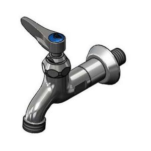 T&S B-0717 Sill Faucet, 1/2 Inch NPT Male Inlet, Lever Handle, Adjustable Flange | AV3PJN