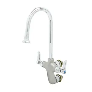 T&S B-0816-RGH Mixing Faucet, Vertical, Wall Mt., Rigid Gooseneck, 2.2 GPM Rosespray | AV3PLJ