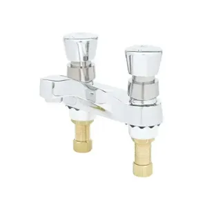 T&S B-0831-02 Metering Faucet, Deck Mt., 4 Inch Centers, 0.5 GPM Outlet Device, Push Buttons | AV3PLM