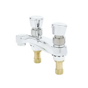 T&S B-0831-02VR Metering Faucet, Deck Mt, 4 Inch Centers, 0.5 GPM VR Outlet Device, Push Buttons | AV3PLP