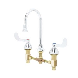 T&S B-0865-04-F12 Concealed Widespread Faucet, 8 Inch Adjustable Centers, 6 Inch Rigid/Swivel GN | AV3PMQ