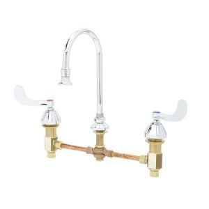 T&S B-0865-04L Medical Faucet, Concealed Body, 12 Inch Centers, Wrist Handles, With Rosespray | AV3PMT