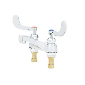 T&S B-0890-CR-VRS Centerset-Wasserhahn, 4 Zoll, QT Ceramas, 2.2 GPM Luftsprudler, 4 Zoll Handgelenkgriffe | AV3PPU