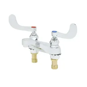 T&S B-0890-VF05-QT Centerset Mixing Faucet, 4 Inch, 0.5 GPM VR Spray Device, Wrist Action Handles | AV3PQD