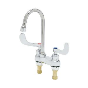 T&S B-0892-05CR-VRS Centerset Faucet, 4 Inch, Gooseneck, Ceramas, 4 Inch Wrist Handles | AV3PQR