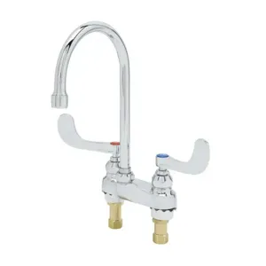 T&S B-0892-120X Faucet, 4 Inch C Feetset, Deck Mt, 5 3/4 Inch Swivel/Rigid Gooseneck | AV3PQT