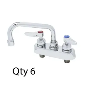 T&S B-1111-CR-M Workboard Faucet, 4 Inch, Deck Mt., Ceramas | AV3PYH