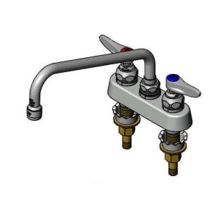 T&S B-1112-XS Workboard Faucet, Deck Mt., 4 Inch Centers, 10 Inch Swing Nozzle | AV3PYN