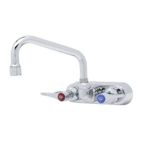 T&S B-1115-CR Workboard Faucet, Wall Mt., 4 Inch, 6 Inch Swing Nozzle, Cerama | AV3PZD