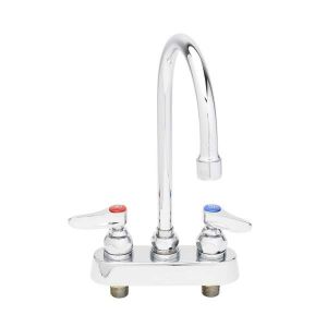 T&S B-1141 Workboard Faucet, Deck Mt., 4 Inch Centers, 133X Swivel Gooseneck, Lever Handles | AV3QCK