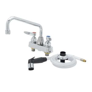 T&S B-1171 Workboard Faucet, Deck Mt., 4 Inch Centers, 8 Inch Swing Nozzle, Diverter | AV3QEL