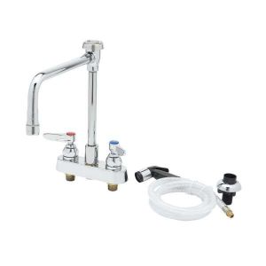 T&S B-1177 Workboard Faucet, Deck Mt, 4 Inch Centers, Rigid Vac. Breaker Nozzle, Side Spray | AV3QFF