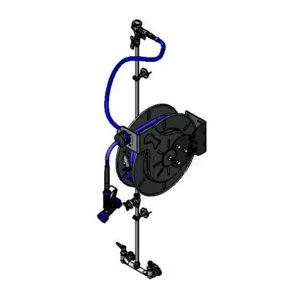 T&S B-1433-CR-SC Hose Reel Assembly, Opened 50 Inch Hose Reel, Exposed Piping And Accessories | AV3QKD