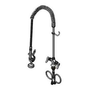 T&S B-2244 Pre-Rinse Faucet, Spring Action, Single Hole Base, 18 Inch Riser | AV3QMT