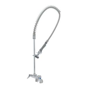 T&S B-2261 Pre-Rinse Faucet, Spring Action, Wall Mt, Adjustable Inlet Centers, Spray Valve | AV3QNC