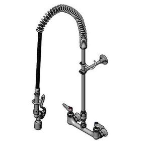 T&S B-2278-02 Pre-Rinse Faucet Unit, 8 Inch Wall Mount, Vacuum Breaker, Wall Bracket | AV3QNX