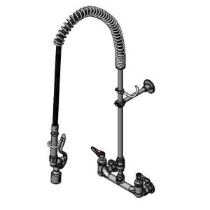 T&S B-2278-CR-C-EL Pre-Rinse Faucet, 8 Inch Wall Mount Base, VB, Wall Bracket, 44 Inch Flex Hose | AV3QPE