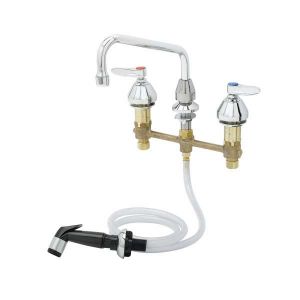 T&S B-2347-02 Medical Faucet, With Sidespray, 8 Inch Centers, 8 Inch Swing Nozzle | AV3QTC