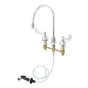 T&S B-2347-05 Medical Faucet, With Sidespray, 8 Inch Centers, Swivel Gooseneck, With Aerator | AV3QTG