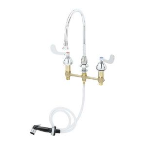 T&S B-2347-07 Medical Faucet, With 7 Feet Sidespray, 8 Inch Centers, Gooseneck, With Rosespray | AV3QTK