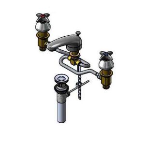 T&S B-2488 Lavatory Faucet, 8 Inch Centers, Flexible Supplies, Cast Spout, Aerator | AV3QWX