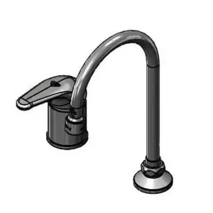 T&S B-2741 Faucet, Single Lever Side Mt Control, Rigid/Swivel Gooseneck, VR Aerator | AV3QYY