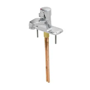 T&S B-2760-H Lavatory Faucet, Metering, 4 Inch Centerset, With Inlet Check-Screen Assemblies | AV3QZK