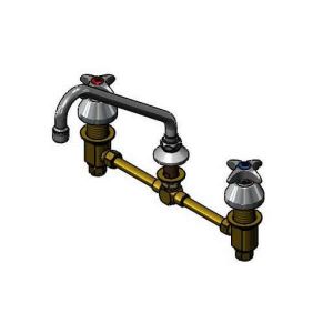 T&S B-2856-L Lavatory Faucet, Concealed Body, 12 Inch Centers, Compression Cart, 4 Arm Handles | AV3RAR