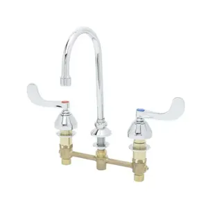 T&S B-2865-04-122X Medical Faucet, 8 Inch, Deck Mt., Rigid/Swivel GN, With 2.2 GPM Aerator | AV3RBJ