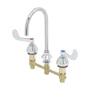 T&S B-2867-04FC Lavatory Faucet, Concealed Body, 8 Inch Centers, Plain End Rigid/Swivel GN | AV3RED