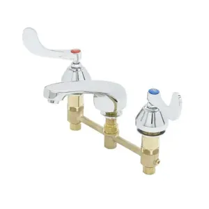 T&S B-2990-WH4-QT Lavatory Faucet, 8 Inch Concealed Body, 5 Inch Cast Spout, Wrist-Action Handles | AV3RFE