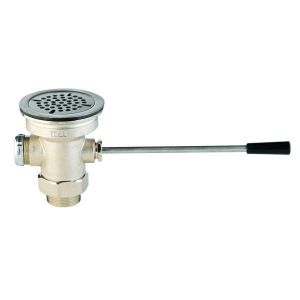 T&S B-3960-XS Waste Drain Valve, Short Lever Handle, 3 Inch x 2 Inch And 1-1/2 Inch Adapter | AV3RJZ