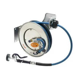 T&S B-7133-FG-01 Hose Reel, Open, Stainless Steel, 1/2 Inch ID x 35 Feet Food-Grade Hose | CE6AEA