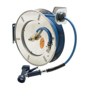 T&S B-7142-02 Hose Reel, Open, Stainless Steel, 3/8 Inch x 50 Feet Hose | AV3RNM