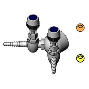 T&S BL-4260-02 Double Panel Flange, With 2 Needle HoseCocks, 3/8 Inch NPT Female Inlet | AV4BBQ