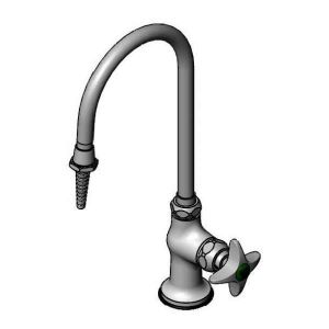 T&S BL-5709-02 Lab Faucet, Swivel Gooseneck, Serrated Tip, 1/2 Inch NPSM Male Shank | AV4BGD