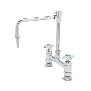 T&S BL-5715-10 Laboratory Faucet, Swing VB Nozzle And Serrated Tip Outlet, 4-Arm Handles | AV4BGU