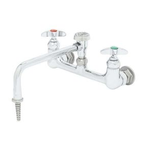 T&S BL-5775-08 Sink Mixing Faucet, 8 Inch Wall Mount, 9 Inch Swing Nozzle, VB, 4-Arm Lab Handle | AV4BHL
