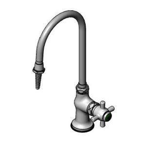 T&S BL-5850-02 Single Temp Lab Faucet, With Swivel Gooseneck, Serrated Tip, Self Closing Handle | AV4BHT