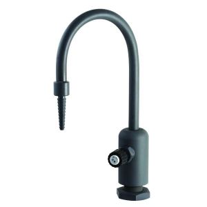 T&S BL-9505-02 Lab Faucet, Single Control, Grey PVC, Rigid Gooseneck, 1/2 Inch NPT Female Inlet | AV4BJL