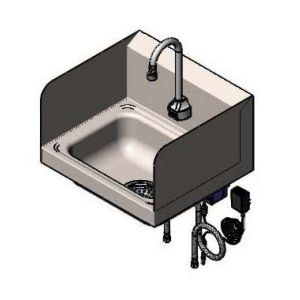 T&S CH-3101-S Handwaschbecken, mit Ablaufgarnitur und Seitenschutz und Sensorhahn | AV4RRF