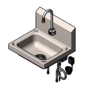 T&S CH-3101 Handwaschbecken, mit Ablaufgarnitur und Sensorhahn | AV4RRE